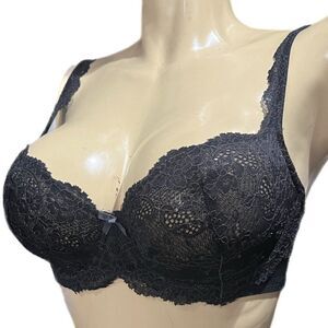 Victoria’s Secret Dream Angels Unlined Demi Underwire lace bra black 32DDD